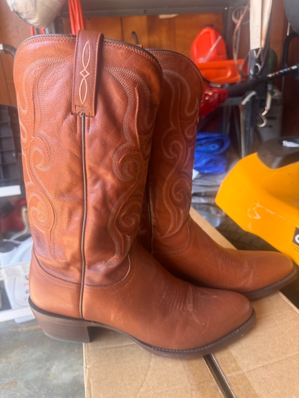Lucchese Men's Baker Boots Whiskey Color Size 11 D Like New